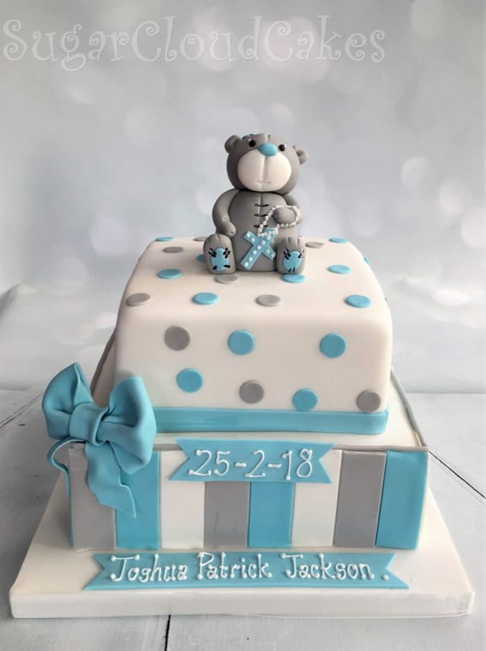 Teddy Bear Christening Cake