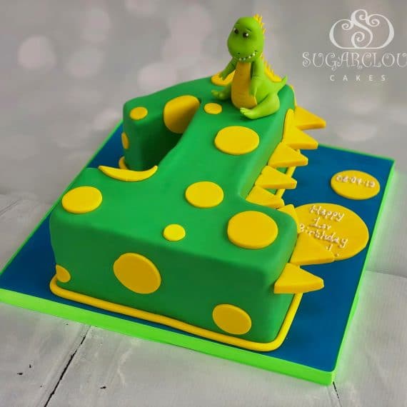 Dinosaur Themed 1st Birthday Cake