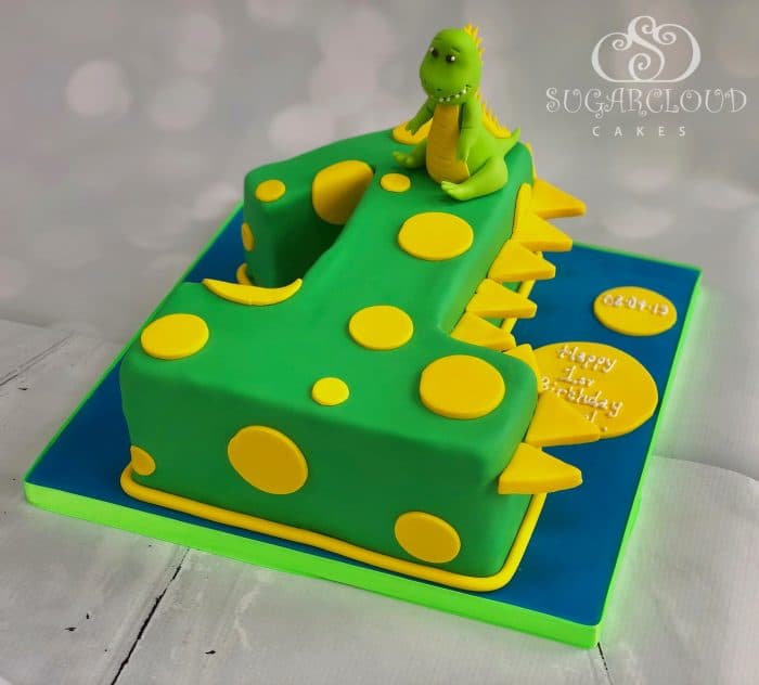 Dinosaur Themed 1st Birthday Cake