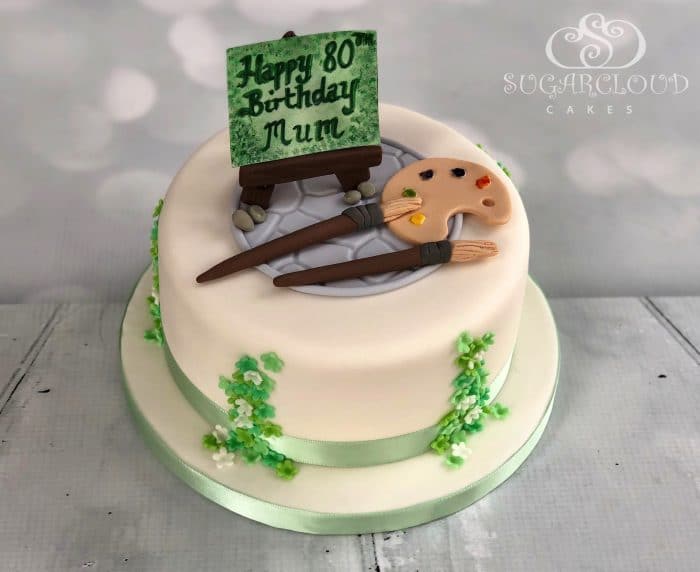 Painting Themed 80th Birthday Cake
