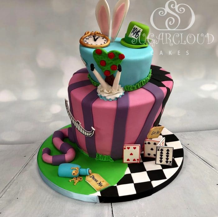Alice in Wonderland themed cake