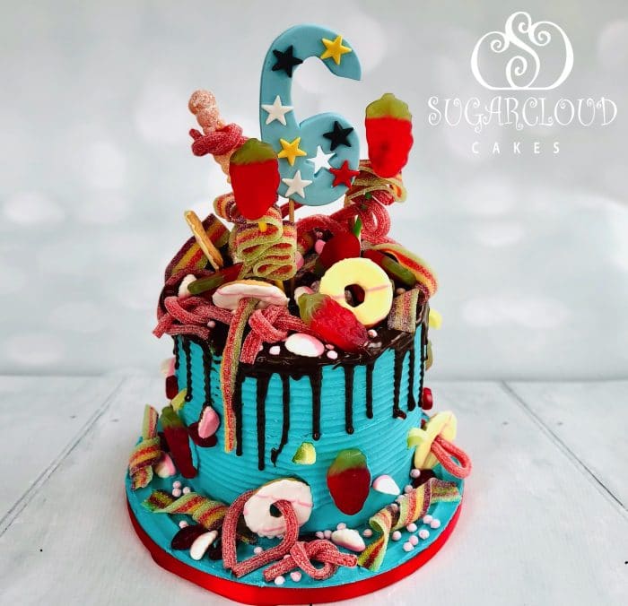 Sweet explosion cake for a sugar loving six year old