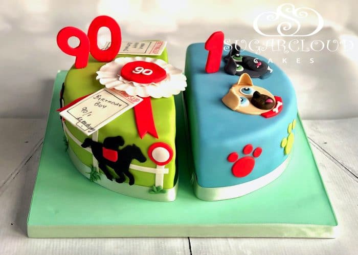 A Dual Birthday Cake for a 90th and a 1st Birthday