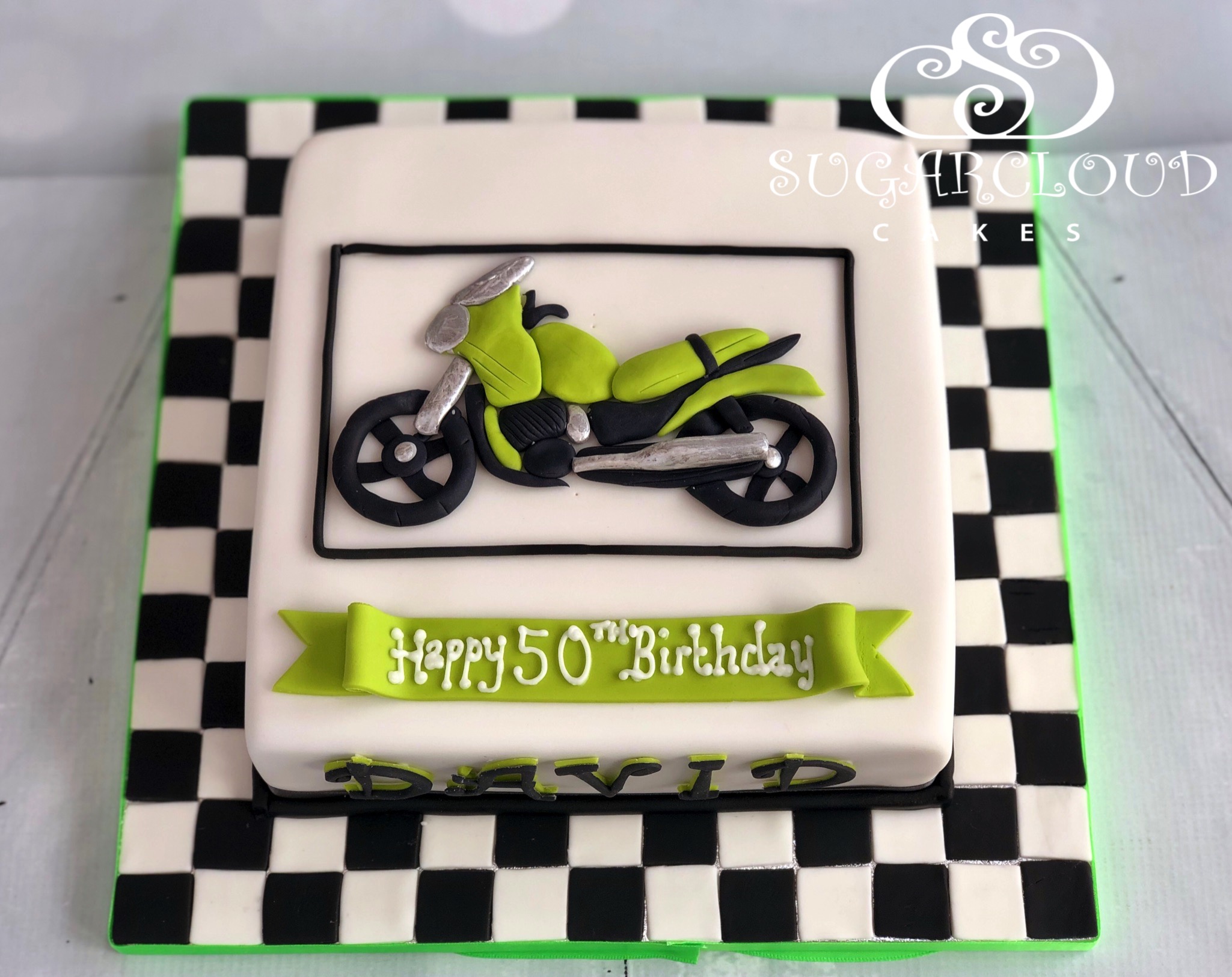 A 50th Birthday Motorbike Cake