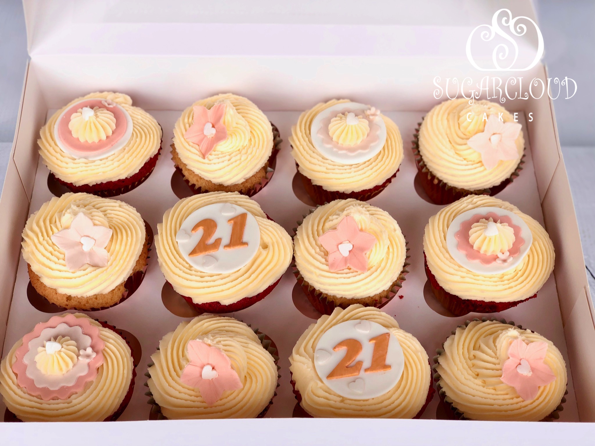 Vanilla Sponge and Red Velvet 21st Birthday Cupcakes, Crewe
