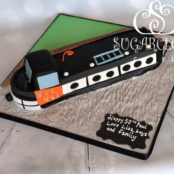 A 50th Birthday Narrow Boat Cake for Paul, Crewe