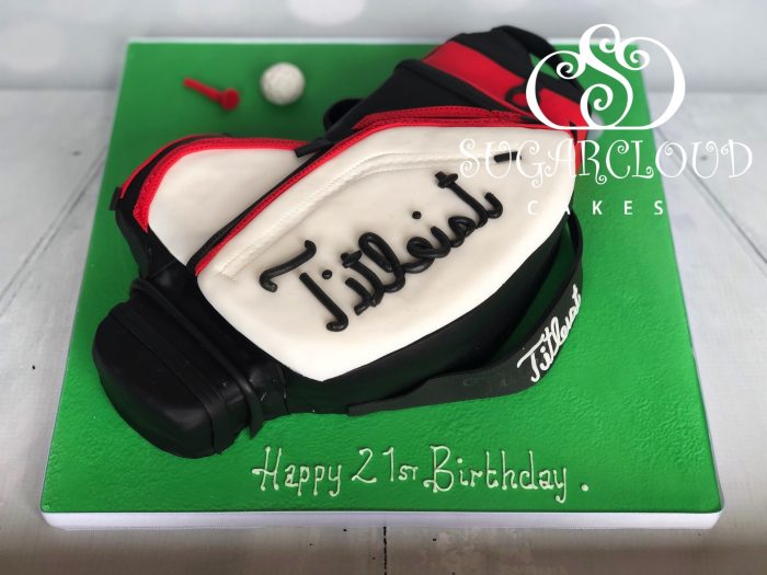 A 21st Birthday Titleist Golf Bag Cake