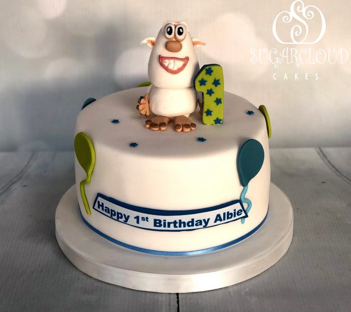 A 1st Birthday Cake for Albie with his favourite character 'Booba'