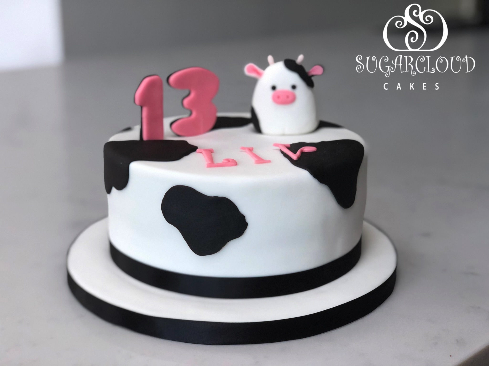 13th Birthday Cow Themed Cake, Nantwich