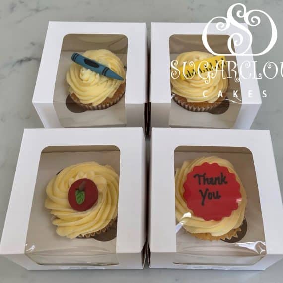 Vanilla Cupcakes Individually Boxed for Teacher Gifts, Crewe