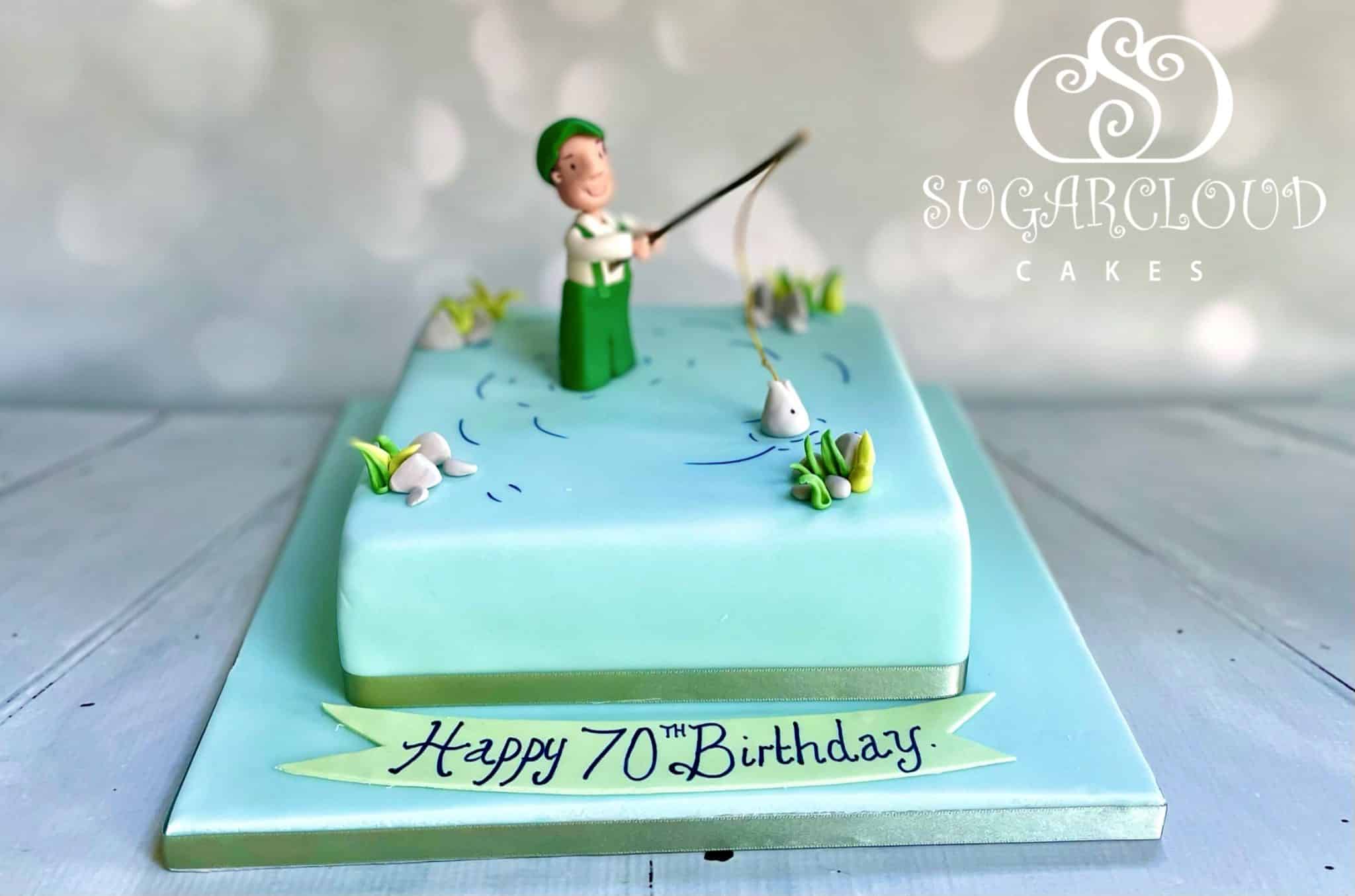 INNORU Happy Birthday Fisherman Cake Topper - Fishing Theme Birthday Party  Decor - Fishing Enthusiasts Birthday Party Decorations Supplies, Blue  Glitter Birthday Party Photo Props : Amazon.in: Grocery & Gourmet Foods