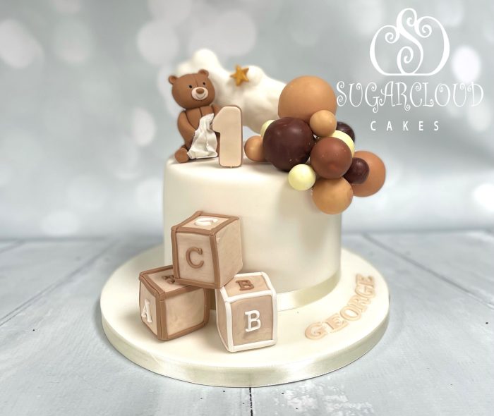 A 1st Birthday Bear Themed Cake for George, Willaston