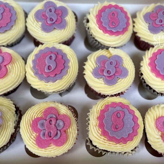 8th Birthday Chocolate and Vanilla Cupcakes, Nantwich
