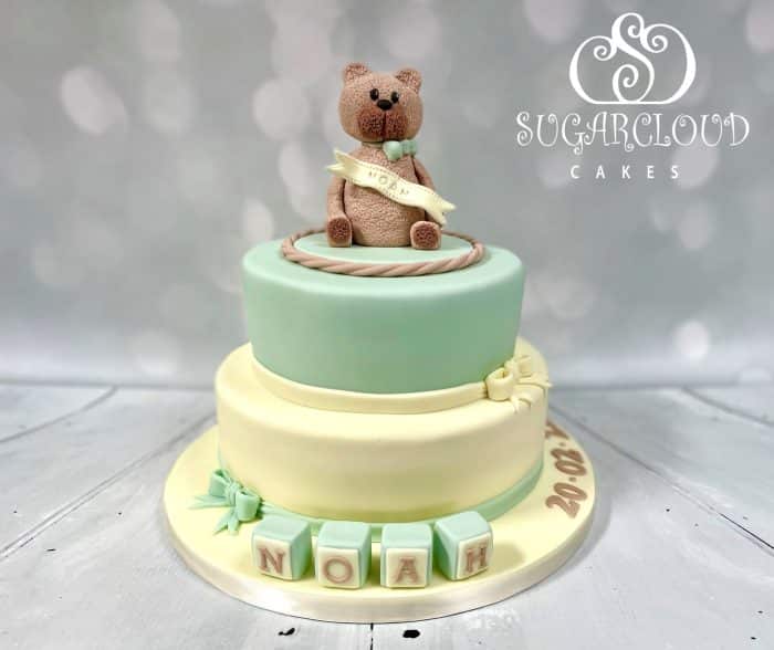 Noah's Teddy Themed Christening Cake, Crewe