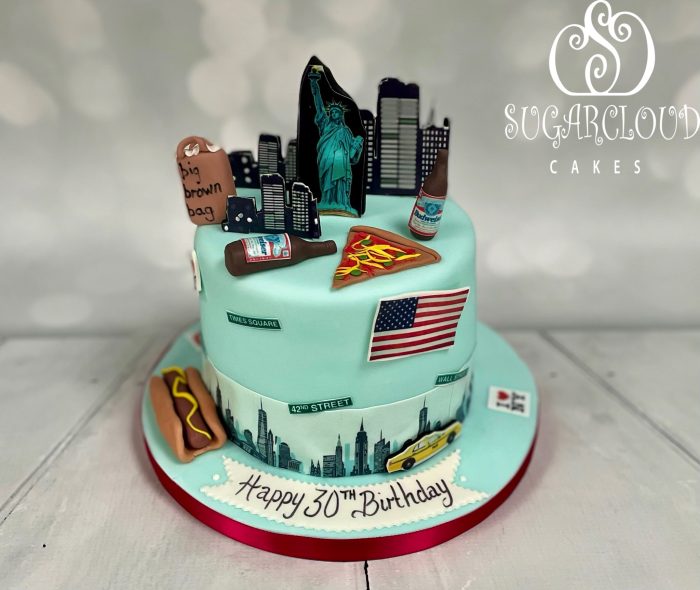 A New York Themed 30th Birthday Cake, Cupcakes and Biscuits, Tarporley