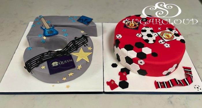 A Queen and Manchester United Themed 50th Birthday Cake, Nantwich