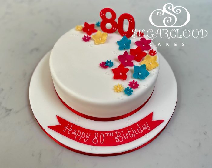 A Vibrant Floral 80th Birthday Cake, Crewe