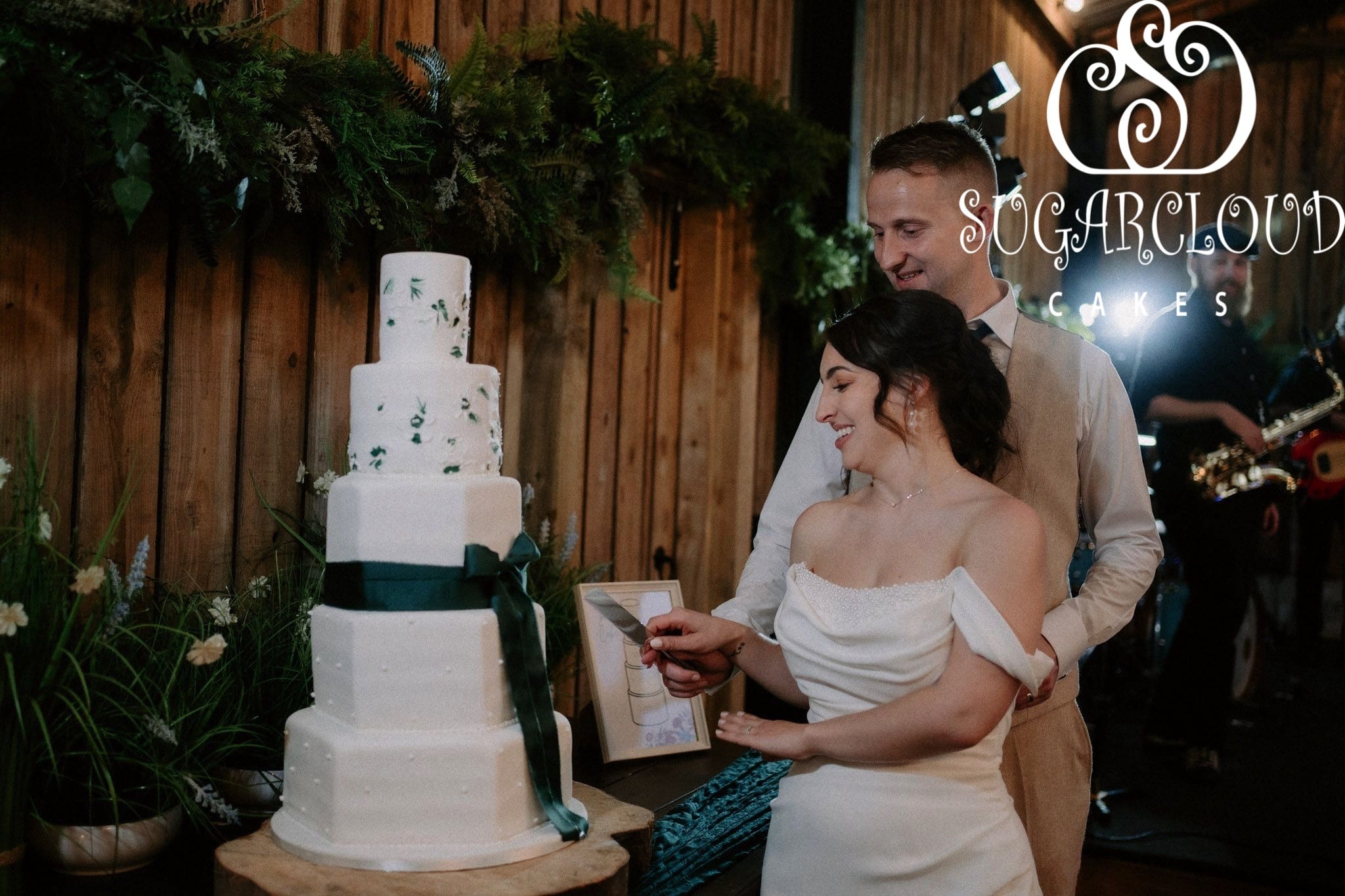 M & S's Wedding Cake, Cheshire Woodland Weddings, Northwich