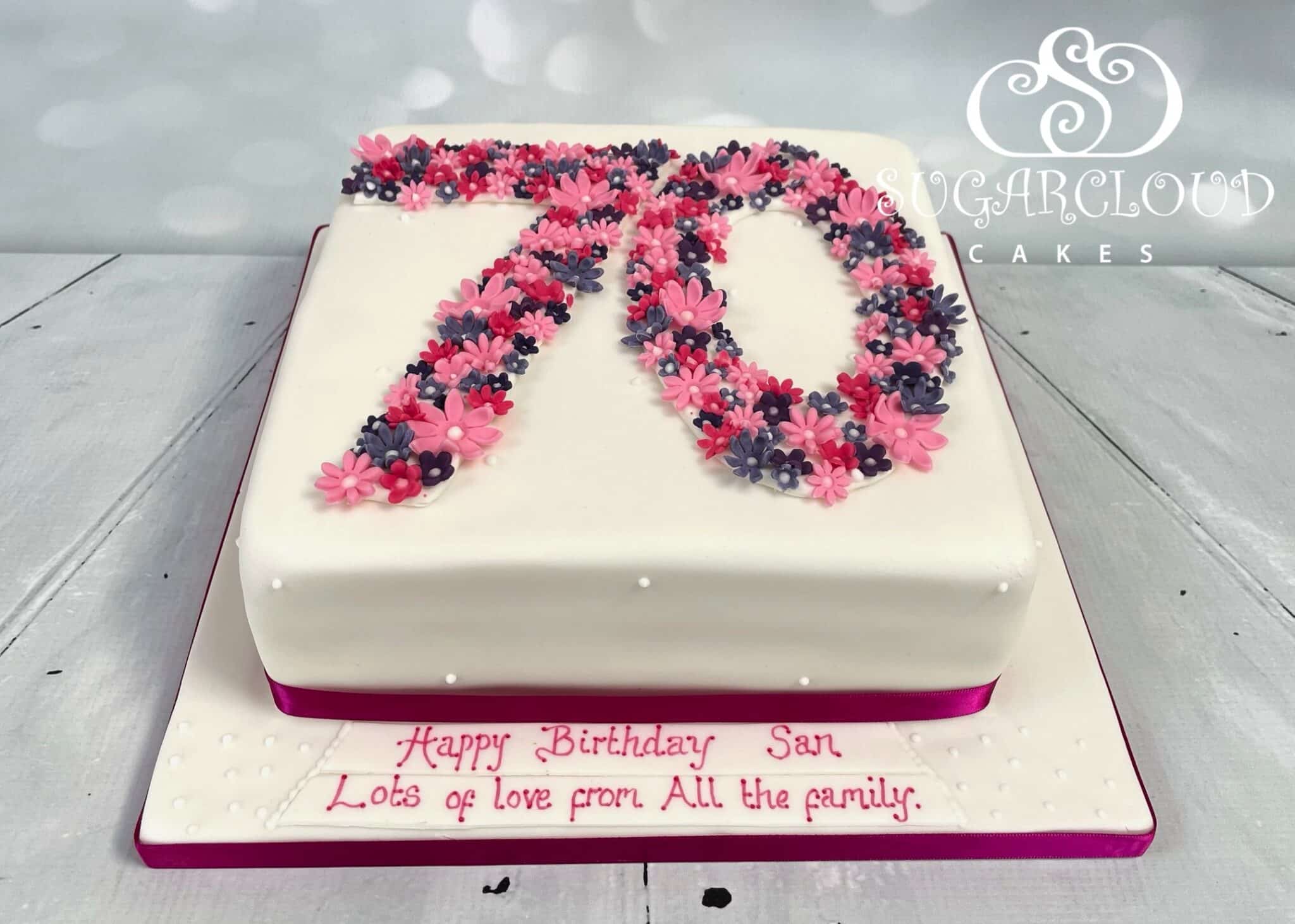 A Floral 70th Birthday Cake, Nantwich