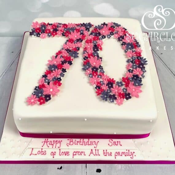A Floral 70th Birthday Cake, Nantwich
