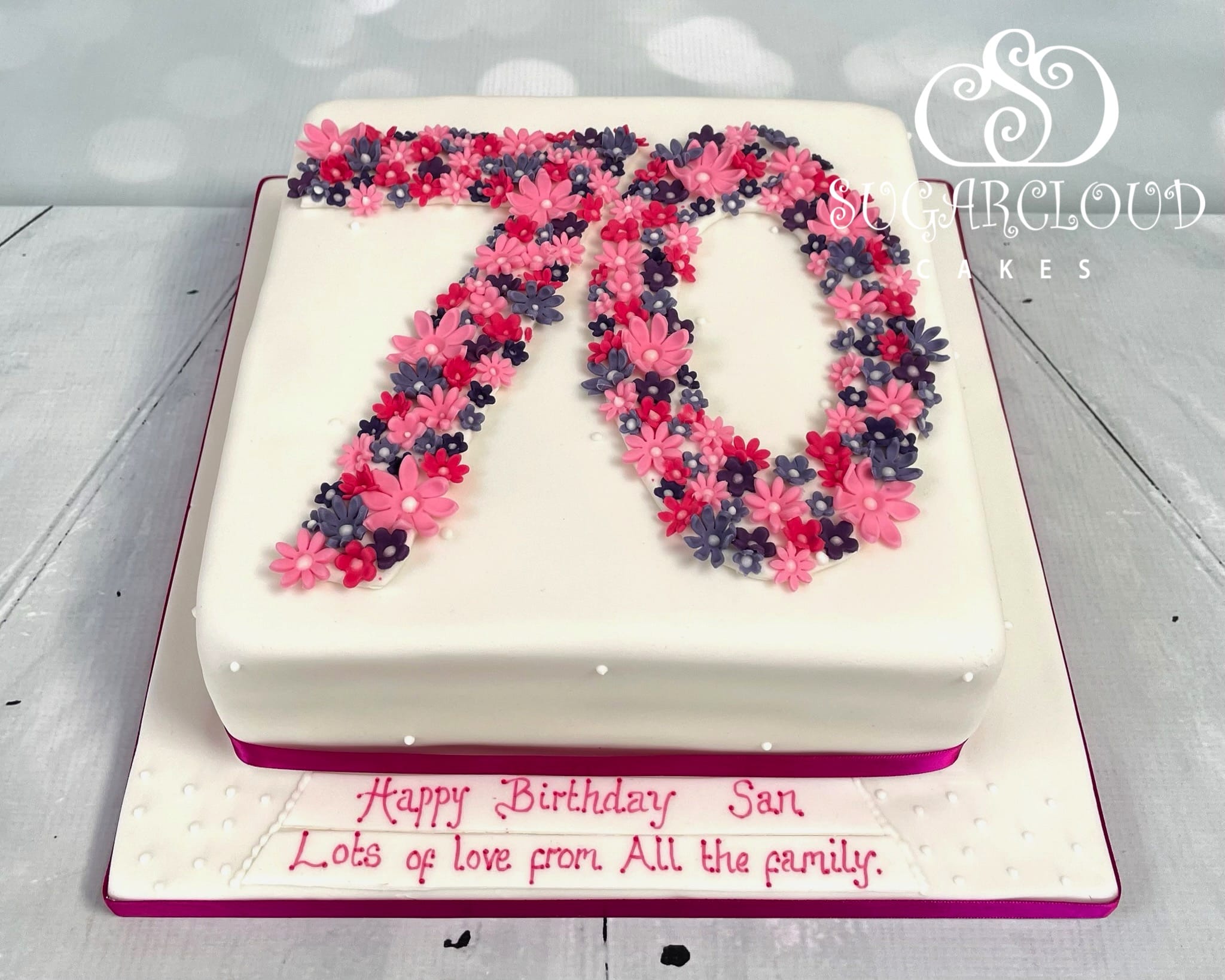 A Floral 70th Birthday Cake, Nantwich